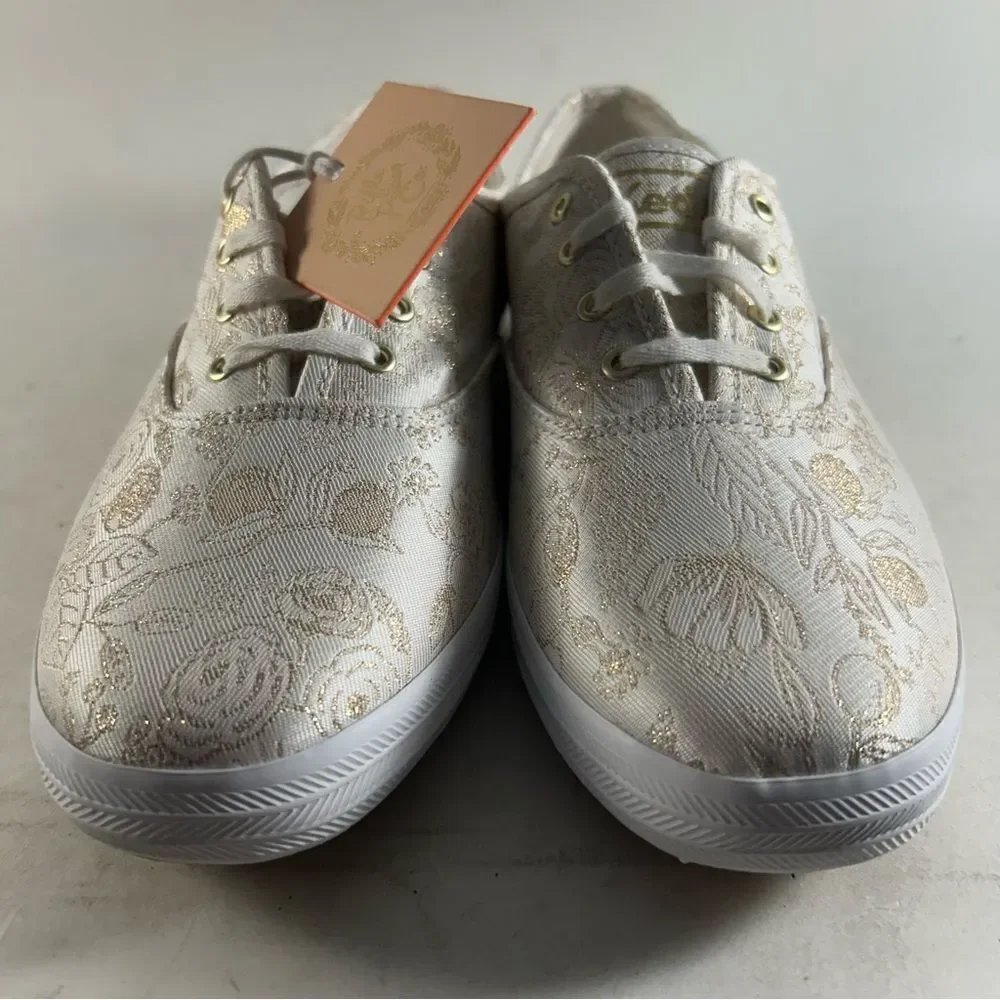 Keds X Rifle Paper Co Champion Women’s Shoes Sneakers White Gold Size 9.5 Wide - Picture 2 of 8
